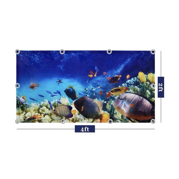 Hortsun 3 Pack Fluorescent Light Covers 4X2 OCEAN SCENE Magnetic Light Cover - Picture 3 of 5